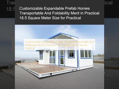 Disesuaikan Expandable Prefab Rumah Transportable Dan Foldability Merit di Praktis 18.5 Meter persegi Ukuran untuk Praktis