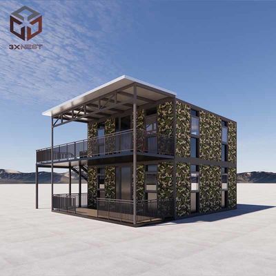 Beli 2 Kamar Tidur Lipat Rumah Modular Lipat Struktur Baja Kontainer Prefab online manufacture