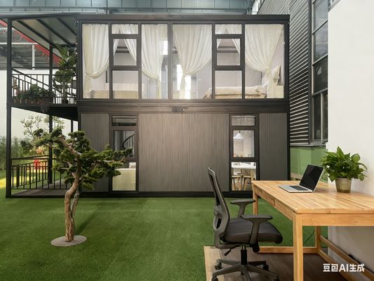 Beli Waktu Pemasangan Singkat Rumah Prefab Dua Lantai yang Dapat Diekskresikan Desain Modern dan Bergaya pembuatan online