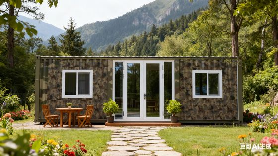 Beli 37 Meter persegi Lantai dan di Expandable Double Wing Container House dengan Air-Dry Separation Kamar Mandi online manufacture