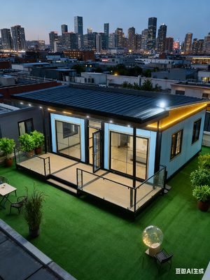 Beli Expandable Container House with 100mm Thick Wall 5.5 Tons Net Weight and L-shaped Cabinet pembuatan online