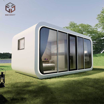 Windproof Prefab Glamping Pods Aluminium Kapsul Apple Kontainer Rumah