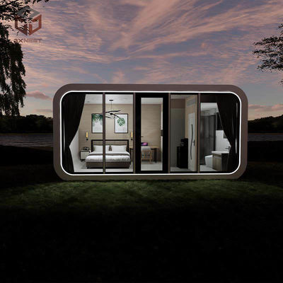 5.4 Ton White Apple Capsule House Prefab Glamping Pods Anti Korosi