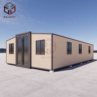 tahan api 40ft Kontainer Expandable Rumah Modular Rumah Dengan Teras