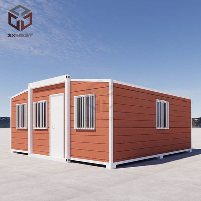 Fireproof Adjustable Expandable Dwelling Lipat Kabin Prefabrikasi dengan Custom Teras
