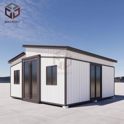 Rumah Prefab Kontainer 20ft yang bisa dilebarkan dan dilipat untuk konstruksi setelah bencana