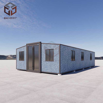 Rumah Kontainer 40ft yang bisa diperluas Tempat penampungan sementara dengan kamar mandi