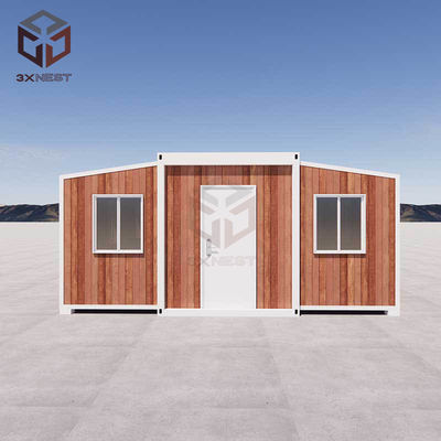 Baja Rumah Extendable Rumah Kontainer Lantai Kayu Lapis 56 Meter persegi