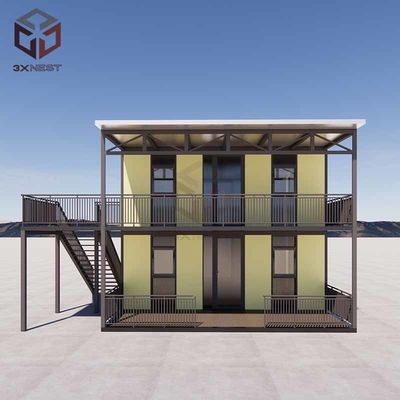 Rumah Kontainer Flat Pack 20ft Prefab Customized Dengan Lantai Genteng Keramik