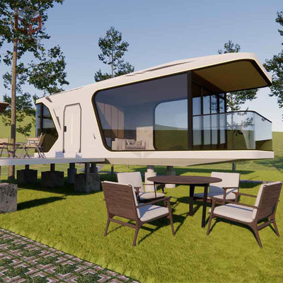 8.5m Prefabrikasi Kantor Pod Kapsul Kontainer Rumah Wirh Sistem Pencahayaan Cerdas