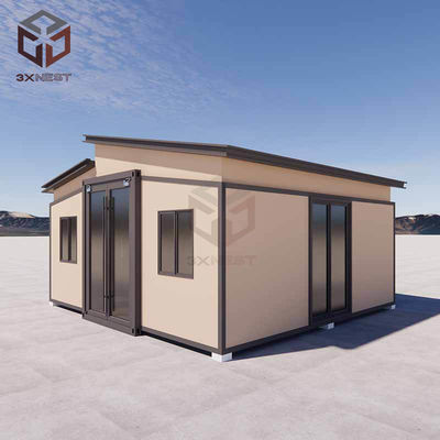 Rumah Prefab Fold Out Terisolasi Kontainer Rumah Dapat Diekskresikan Dengan Panel Rockwool