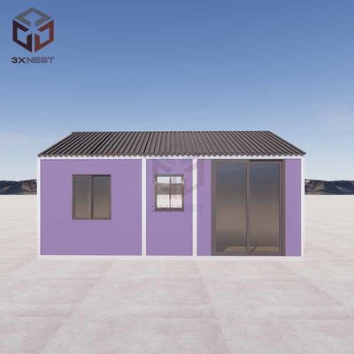 Logam bergelombang 20ft Flat Pack Container Situs konstruksi Perumahan sementara