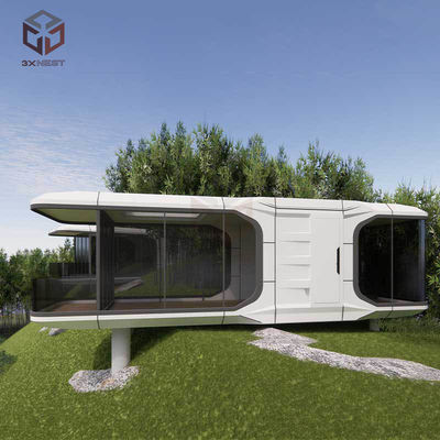 Kapsul tahan api Prefabrikasi Glamping Pods Rumah 29,6m2