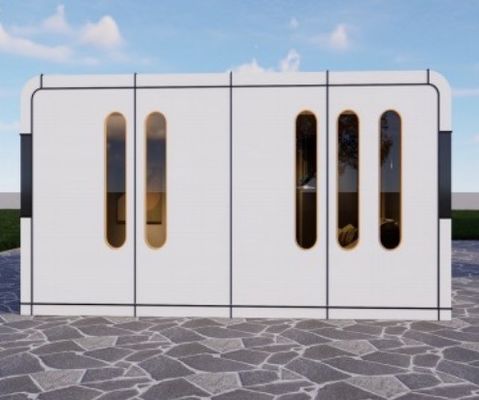 Satu Kamar Tidur Apple Capsule House Prefabricated Pod 12KW Disesuaikan
