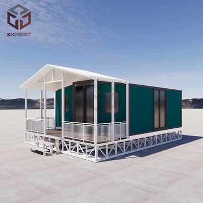 Pemasangan cepat 20FT Rumah pra-dibuat Kelas 8 Pencegahan Gempa Plywood Atau PVC Lantai Mudah