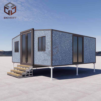 20ft Prefabrikasi Kontainer Rumah Lipat Ketahanan Angin Disesuaikan
