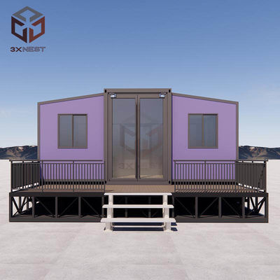 Mudah Dan Cepat Pemasangan untuk rumah kontainer sayap ganda yang dapat diperluas