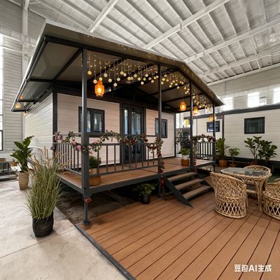 2-4 People Accommodated Luxury Prefabricated 20ft House with 2.0mm Bending Parts Steel Column Construction Design