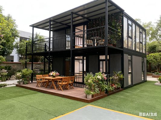Rumah Prefab yang Dapat Diperluas Ganda 20 KAKI Tahan Air dan Tahan Cuaca untuk Persyaratan Pemuatan yang Diizinkan Lantai 2 KN/m2
