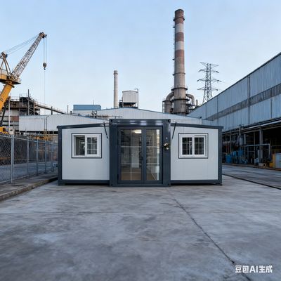 Kontainer 20ft lipat dengan panel sandwich EPS 50-75mm 37 meter persegi luas lantai dan pemasangan cepat yang mudah