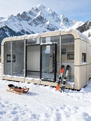 Rumah Apple Capsule tahan angin untuk 2 orang dengan konsumsi daya 12 KW