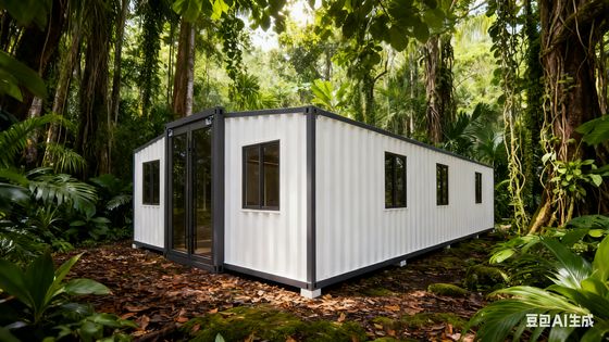 Modern 40ft Expandable Container Home with Bamboo Plywood Flooring and Fireproof Center Floor