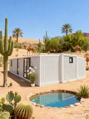 Rumah Kontainer 40ft yang dapat diperluas dengan atap T50 mm EPS 72m2 Luas lantai dan lantai serat semen tahan api 18mm