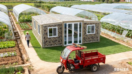 Kontainer 20ft yang dapat dilipat dengan panel sandwich EPS 75mm, distribusi listrik standar, dan penyesuaian warna opsional