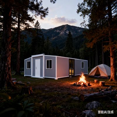 Rumah Lipat Prefab 56 Meter Persegi dengan Rangka Samping Galvanis Sepenuhnya dan Rumah Kontainer Lipat Perakitan Cepat