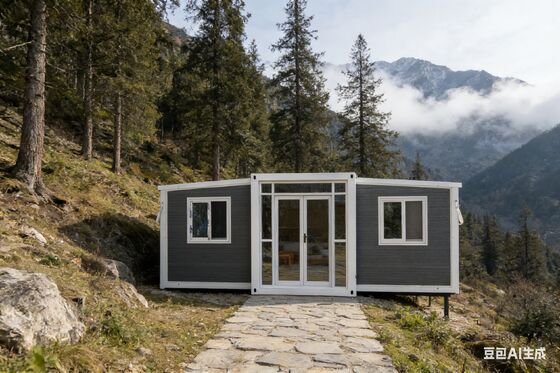 Kontainer 20ft Lipat dengan Kamar Mandi Pemisahan Basah-Kering dan Luas Lantai 37 Meter Persegi dalam Rangka Baja Ringan Galvanis