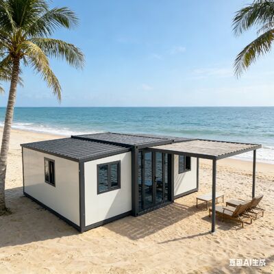 Kontainer lipat 20ft dengan luas lantai 37 meter persegi memenuhi standar keamanan internasional dan umur 20+ tahun untuk perumahan modular