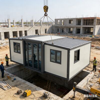 Kontainer 20ft Lipat yang Dapat Disesuaikan dengan Rangka Utama yang Tergalvanis Sepenuhnya dan Luas Lantai 37 Meter Persegi yang Dilengkapi Pintu Kamar Tidur Opsional